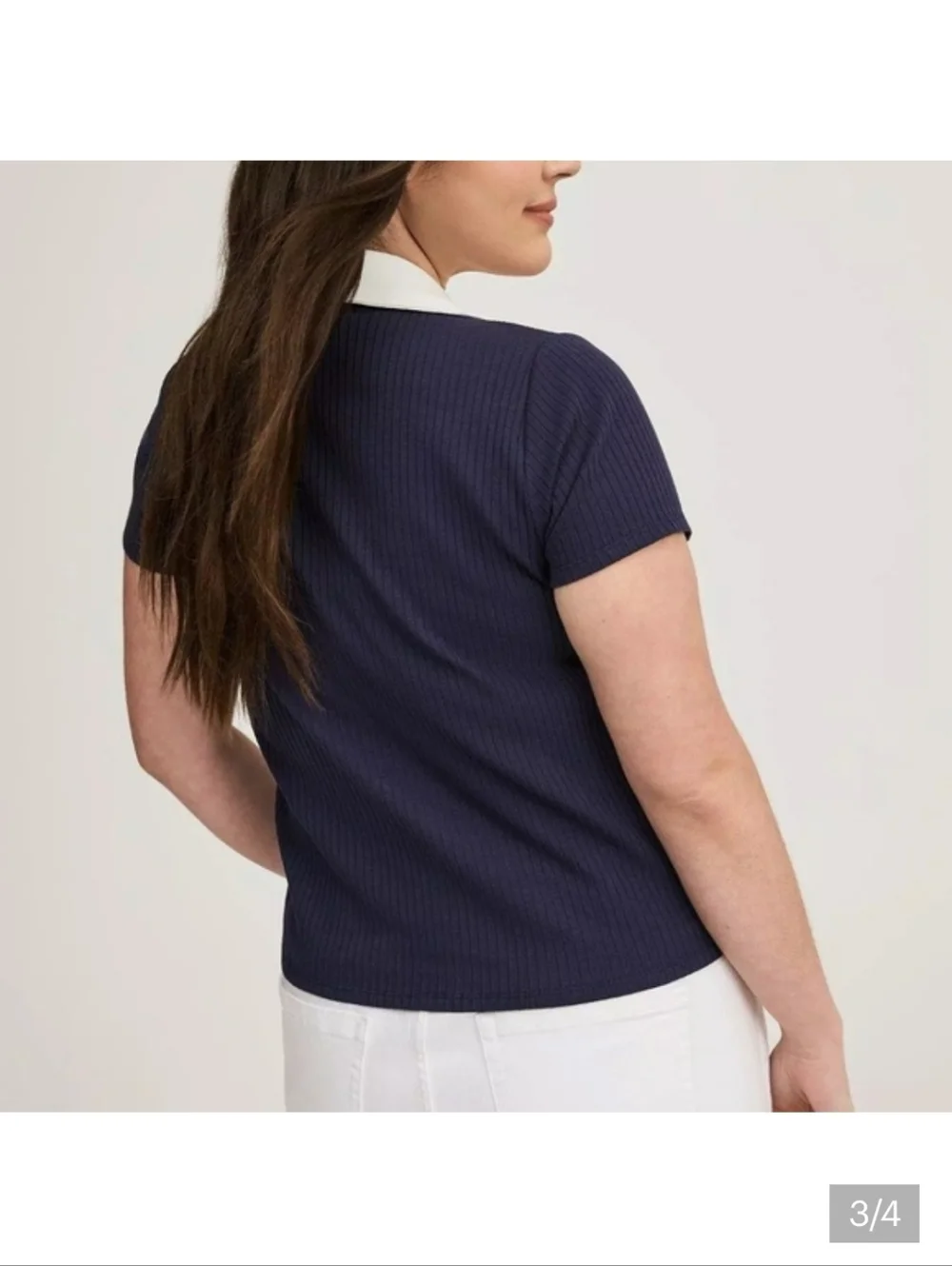 💙 NWT Torrid Plus Size Polo Crop Top – Preppy Tennis Vibes 2 (2X / 18–20) 🎾 - Picture 3 of 8